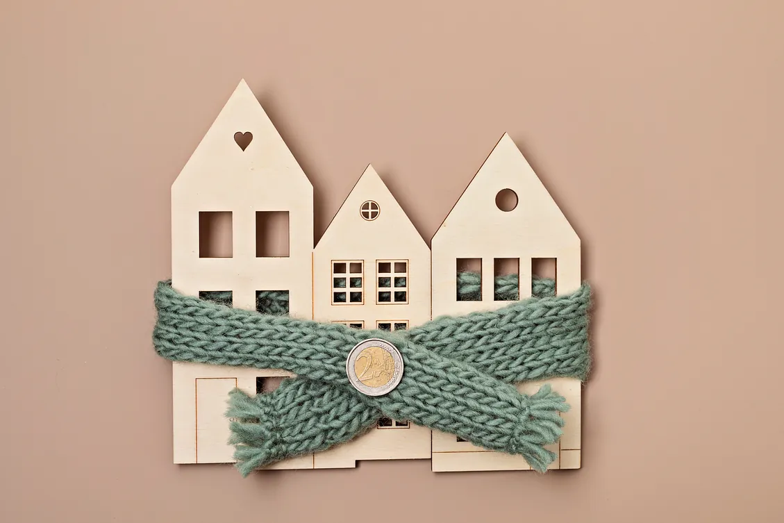 Représentation d'une maison confortable, chauffée et économique