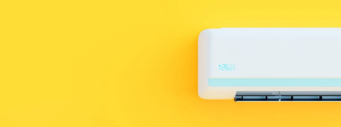 Unité intérieure de climatisation réversible split installée sur un mur
